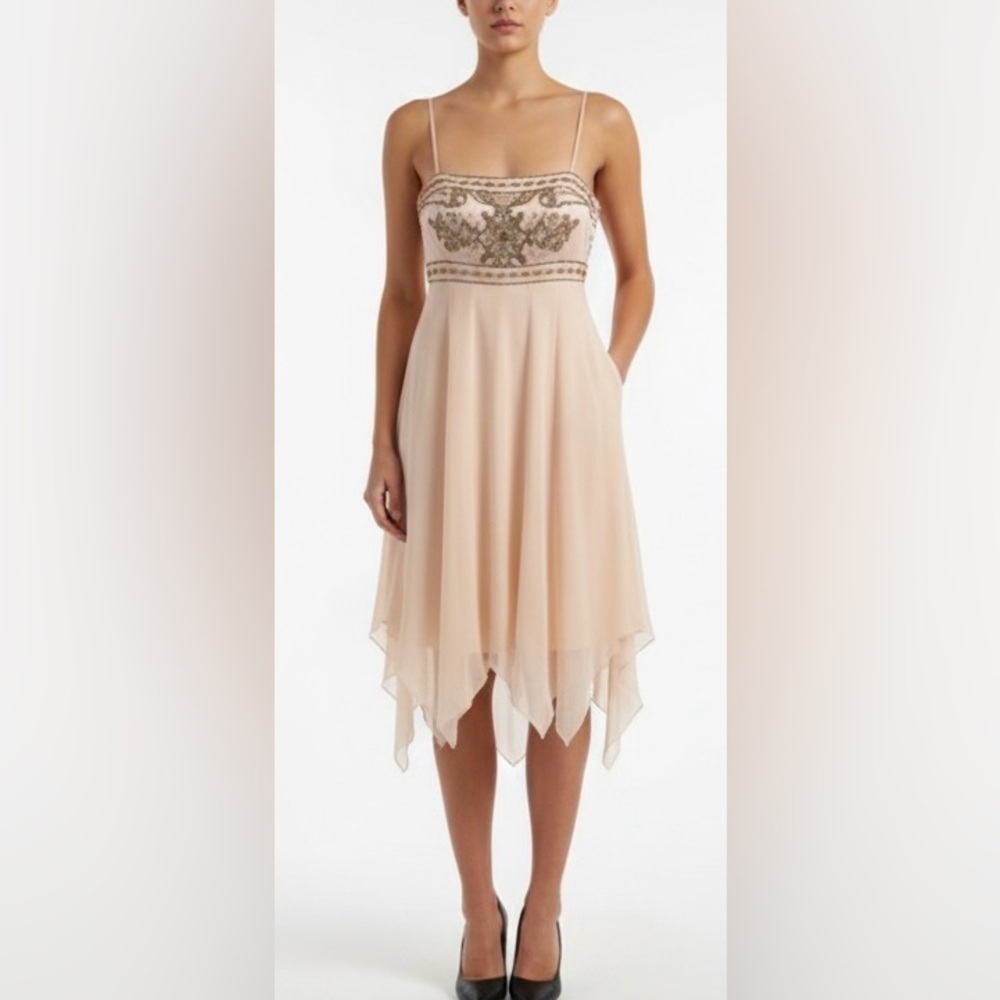 Cache Elegant Pink and Cream Women's Nightgown size 2